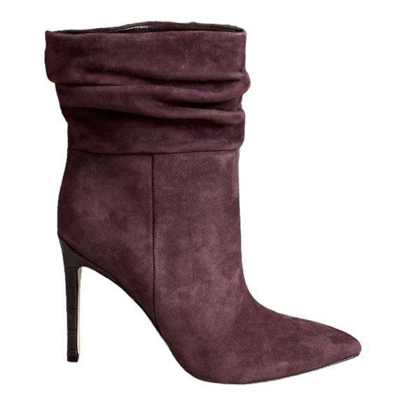Marc Fisher Ankle Boot 9 NWOB Burgundy Rayya Stiletto Slouchy Leather Point Toe - Picture 6 of 11